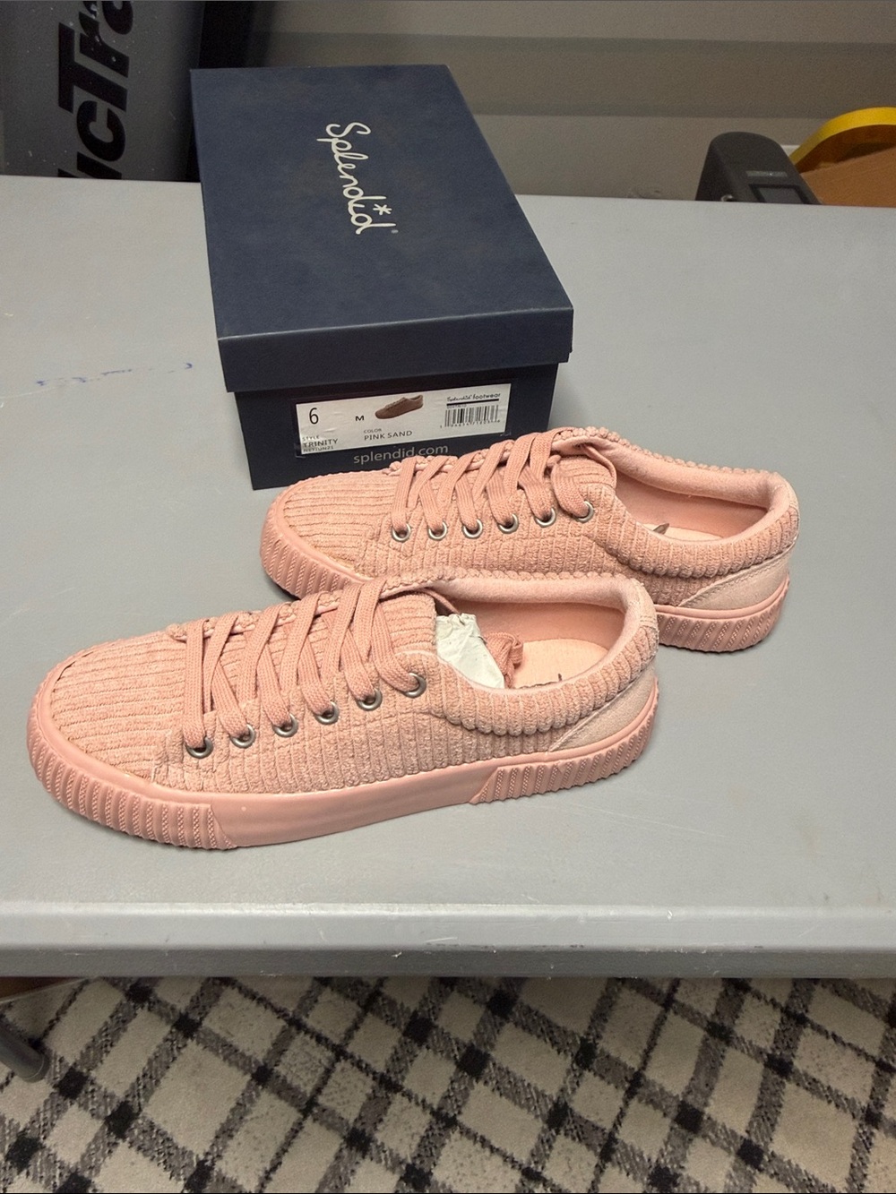 Splendid Blush Pink Low-Top Corduroy Sneakers